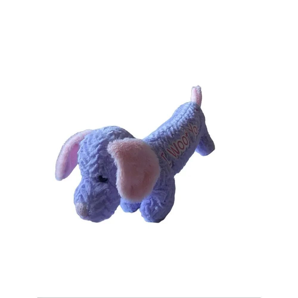 Hug Fun Purple Pink ‘I Woof You’ Heart Dog Plush Stuffed Animal